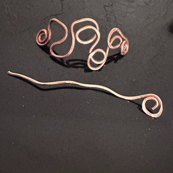 Handmade Solid Copper Wire Hair Barrette – 3” Rustic Boho Hair Clip Custom Made - Picture 1 of 4